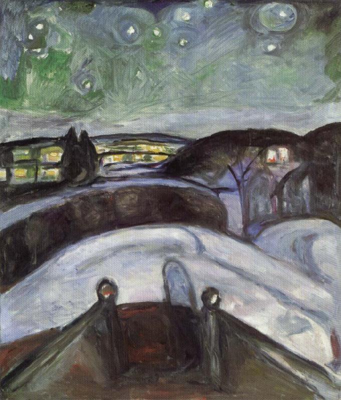 Edvard Munch Starry Night oil painting image